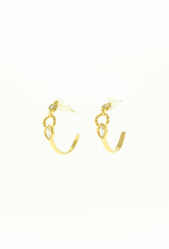 Jackie J 0.9 " Open hoops with oval crystal