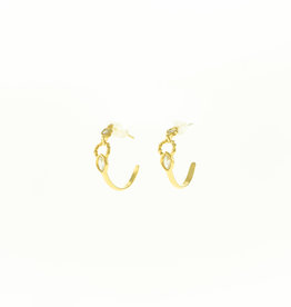 Jackie J 0.9 " Open hoops with oval crystal