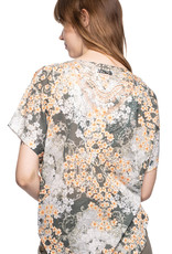 CYC Orchid Print Lace Back S/S Top