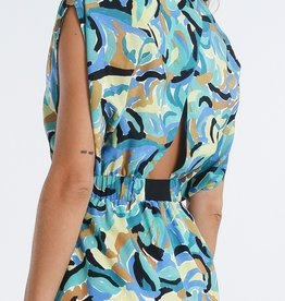 Molly Bracken S/S Swirl Print Triangle Back Dress