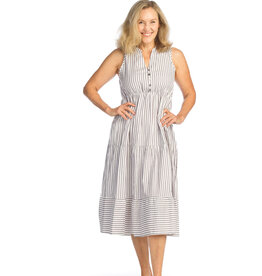 Papillon Striped Cotton Blend Midi Dress