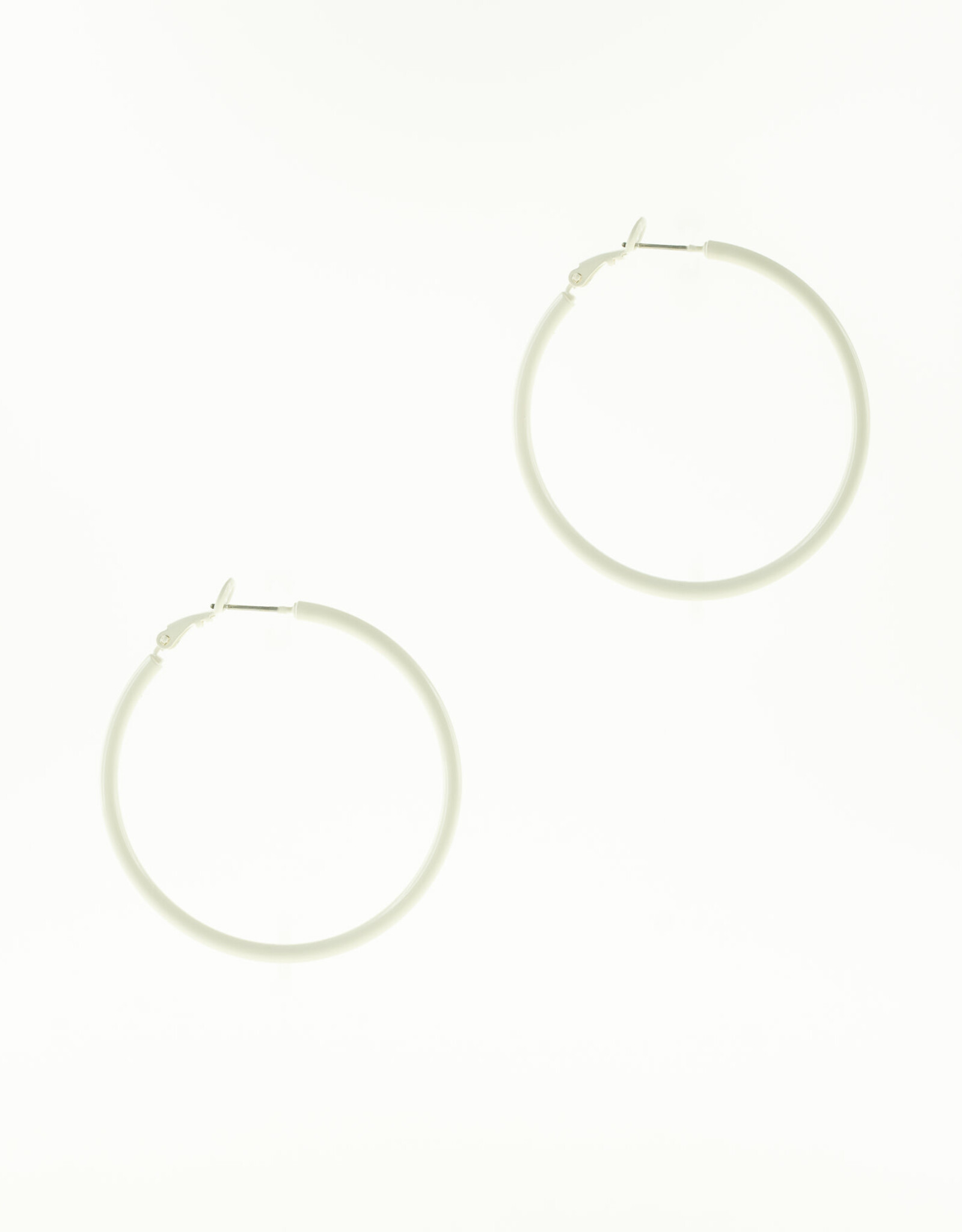 Jackie J Double 2â€³ Colored simple hoops White