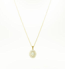 Jackie J Delicate chain with CZ oval round pendant