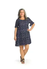 Papillon Tiered Floral Crinkle Short Sleeve Dress