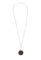 Merx Inc. Chain Necklace Silver brown 83cm + 5 CM