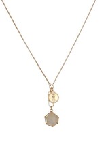 Merx Inc. Necklace Shiny Gold Rock Crystal