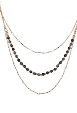 Merx Inc. Fashion Chain Necklace Gold Grey Agate 45+5CM ext