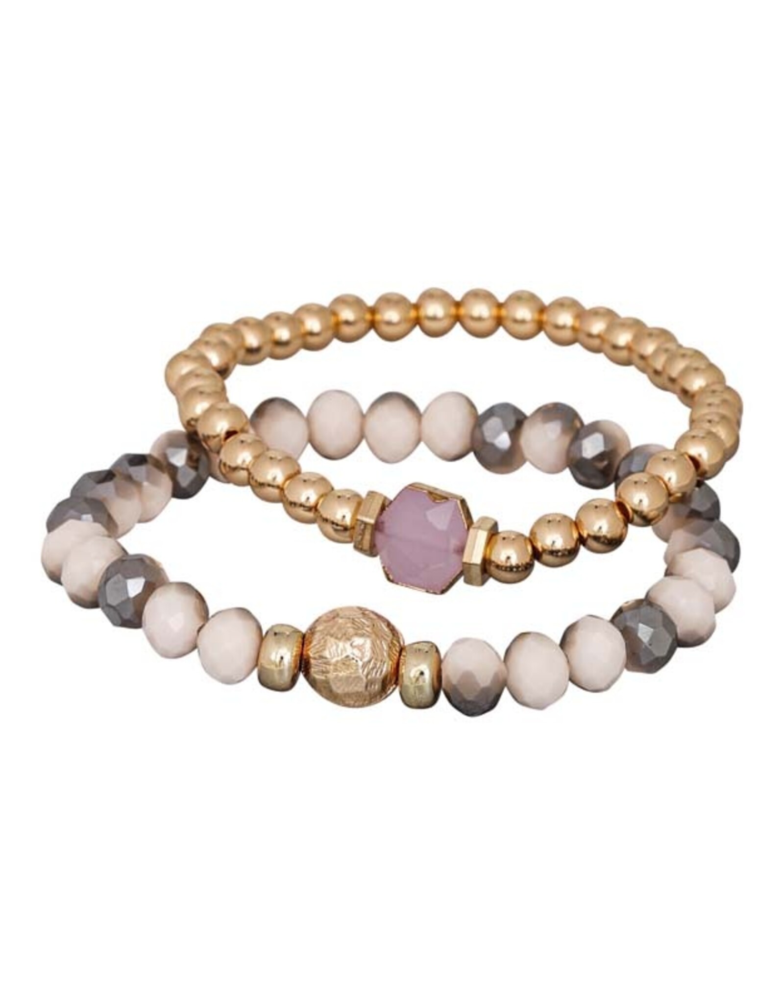 Merx Inc. Studio Bracelet Shiny Gold Rose + Glass beads