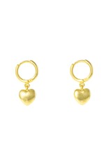Jackie J 4â€² Hoop with small 3D heart pendant Gold