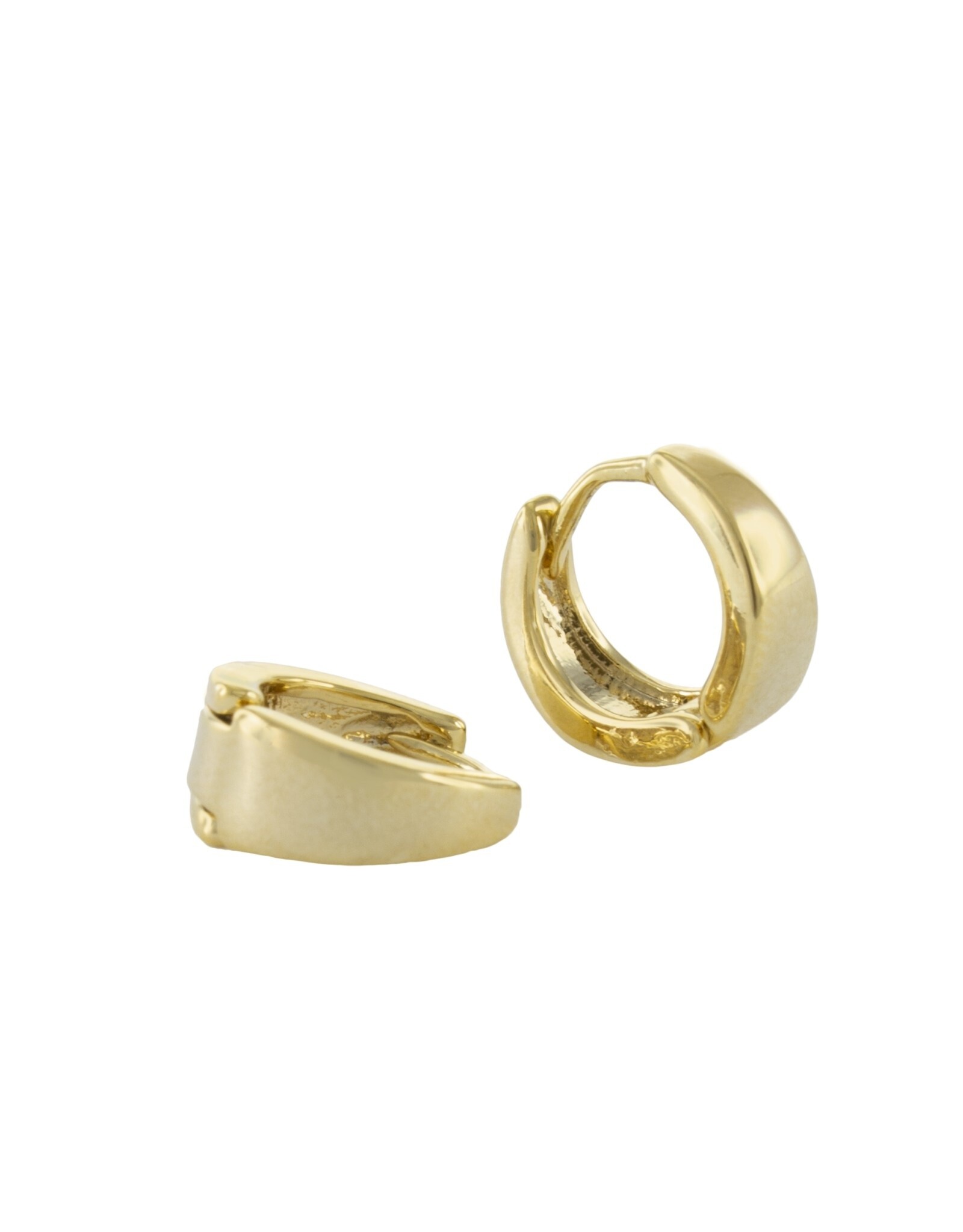 Jackie J 0.20â€³ | Huggie hoop earring designed with a wider bottom Gold