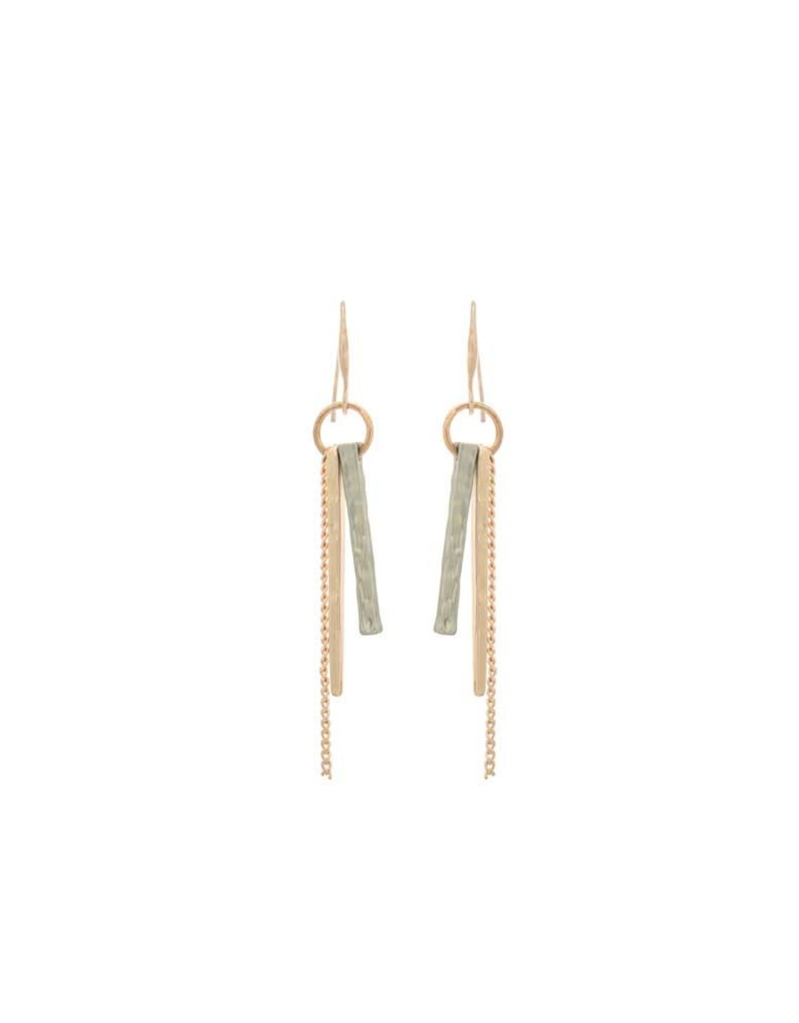 Merx Inc. Long Stick and Chain Earrings Gold