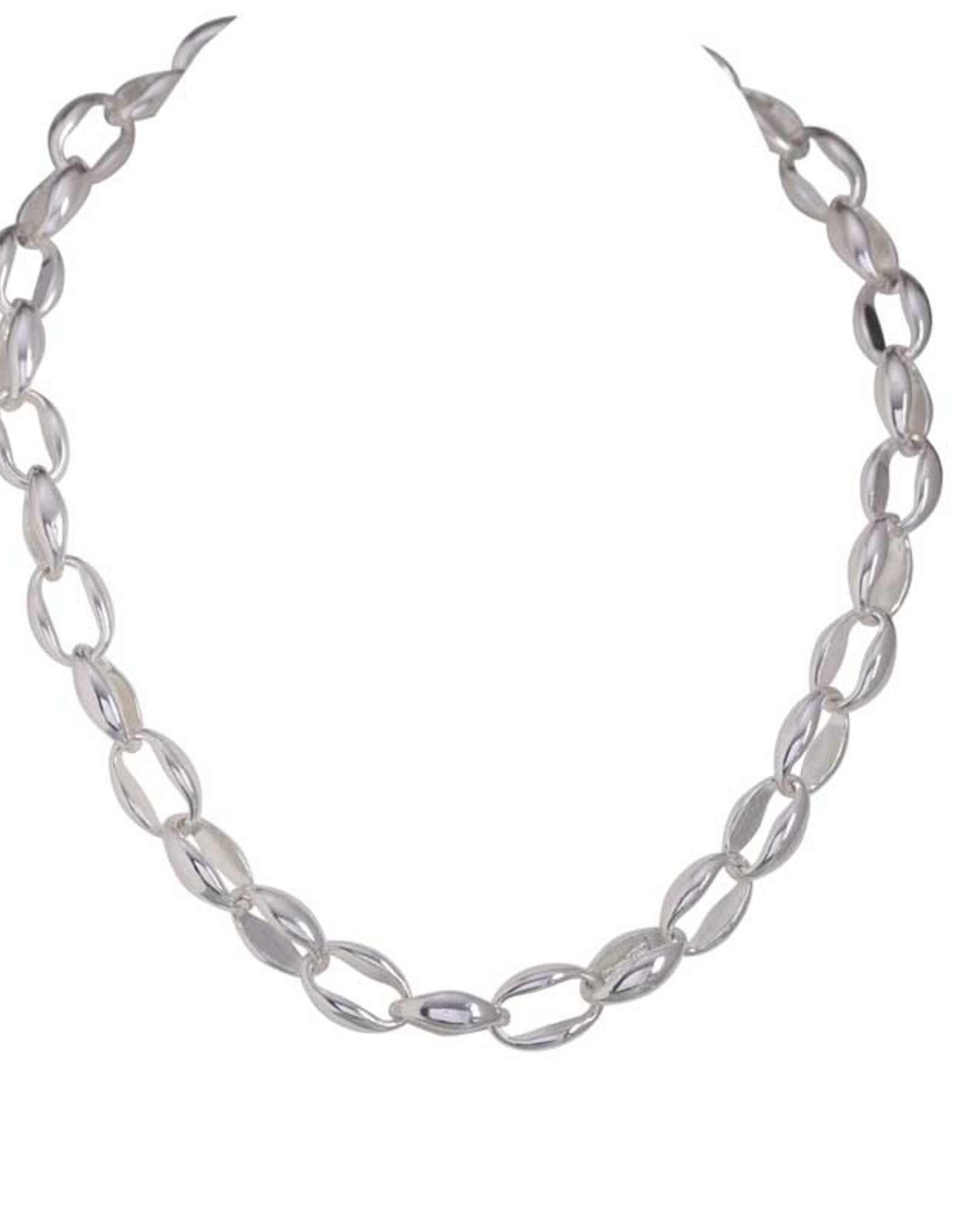 Merx Inc. Fashion Chain NK Silver Fancy Links 40.5 + 7cm Silver