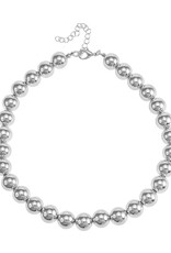 Merx Inc. Fashion Necklace Shiny Silver 42+7CM