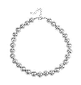 Merx Inc. Fashion Necklace Shiny Silver 42+7CM