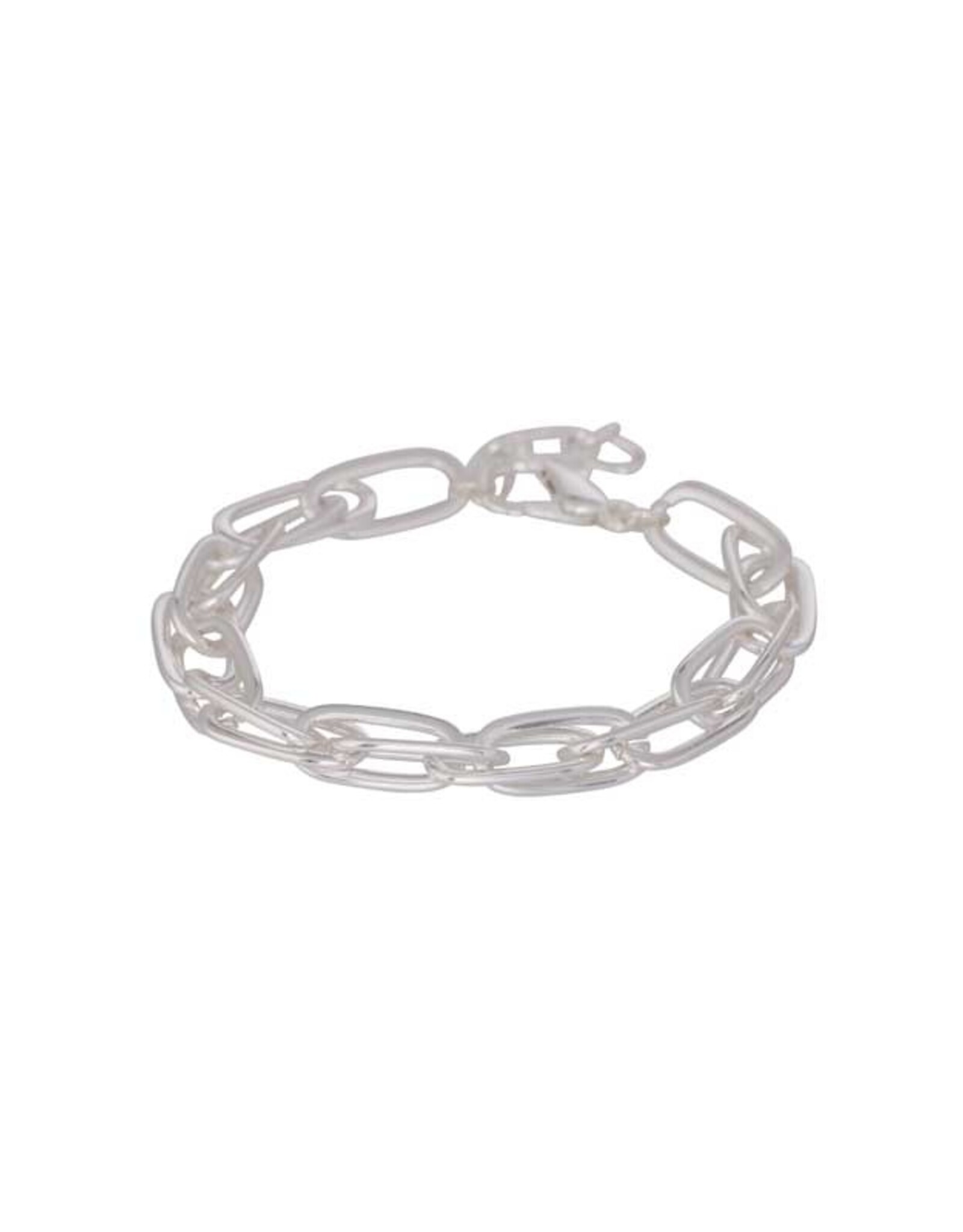 Merx Inc. Fashion Chain Bracelet Fancy Large Chain 19+2.5cm Silver