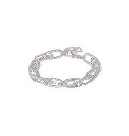 Merx Inc. Fashion Chain Bracelet Fancy Large Chain 19+2.5cm Silver