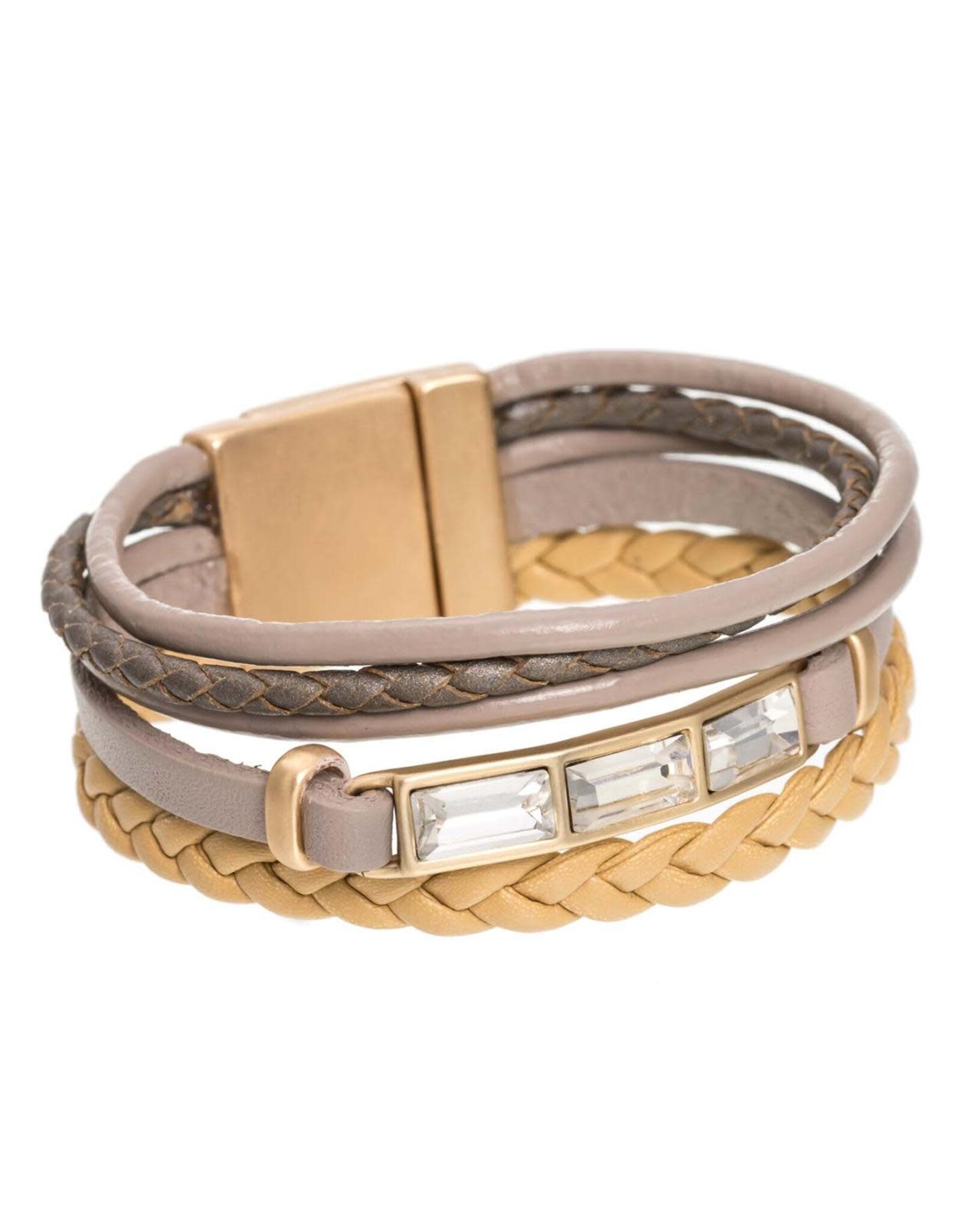 Merx Inc. Fashion Bracelet + Taupe + New Matt Gold