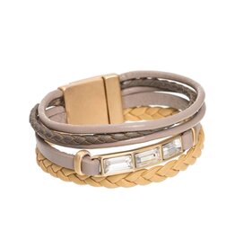 Merx Inc. Fashion Bracelet + Taupe + New Matt Gold