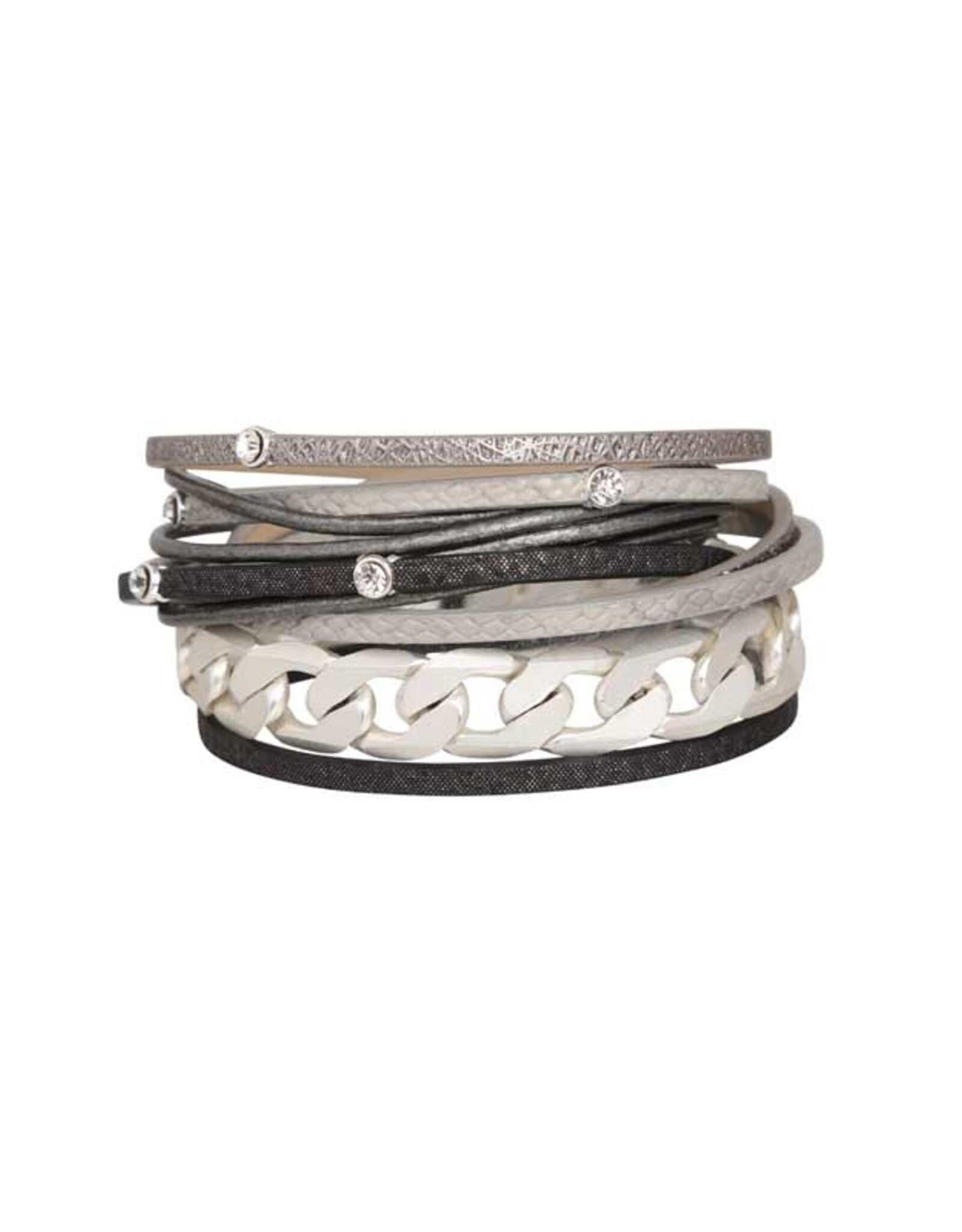 Merx Inc. Fashion Bracelet MS+SS+#39+#501+#502 grey 38cm