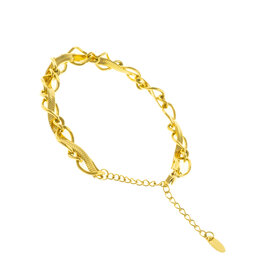 Jackie J Jackie J 15â€² Snake chain incased in cable chain bracelet Gold