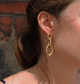 Jackie J Jackie J 1.9â€³ | Triple brass oval link earring Gold