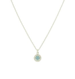 Jackie J Jackie J 15.5â€² Delicate chain with circle pendant with colored CZ center