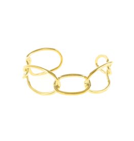 Jackie J Jackie J Uneven link cuff bracelet Gold