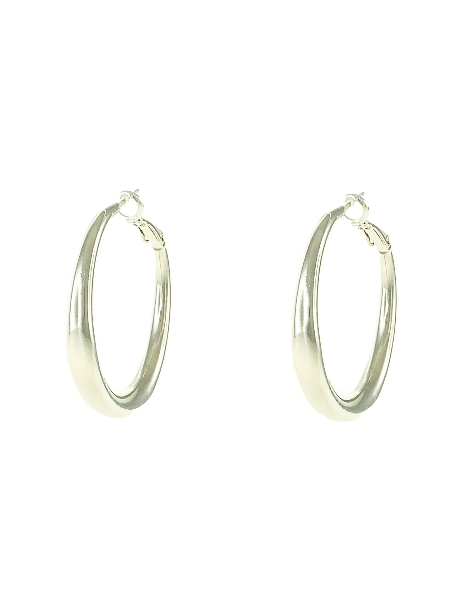 Jackie J Jackie J 1.5â€² Rounded hoops with tapered top Silver