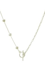 Jackie J Jackie J 16â€² Half delicate chain with 3D hearts, half paper clip chain Silver