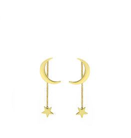Jackie J Jackie J Earjack Moon and Star Earrings Gold