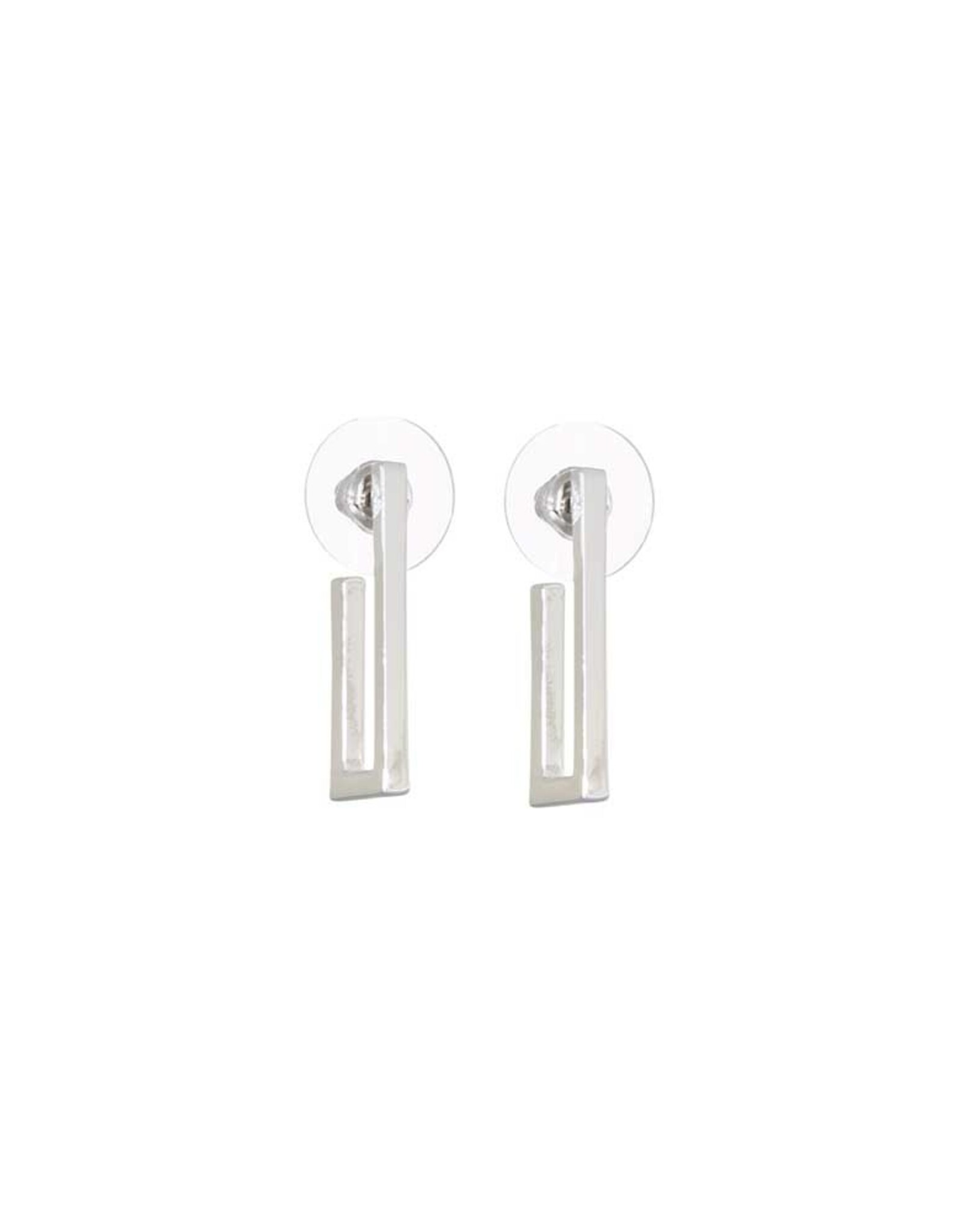Merx Inc. Merx Rectangle Hoop Shiny Silver