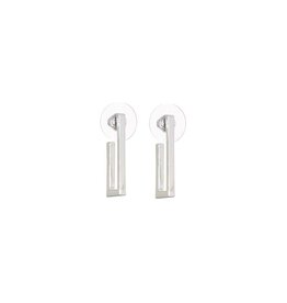 Merx Inc. Merx Rectangle Hoop Shiny Silver