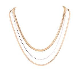 Merx Inc. Merx Fashion Necklace Shiny Gold+Shiny Silver(middle) 45+7cm