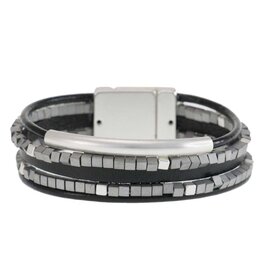 Merx Inc. Merx Fashion Bracelet MS + #61 black + #10 stone