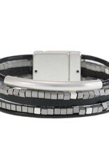Merx Inc. Merx Fashion Bracelet MS + #61 black + #10 stone
