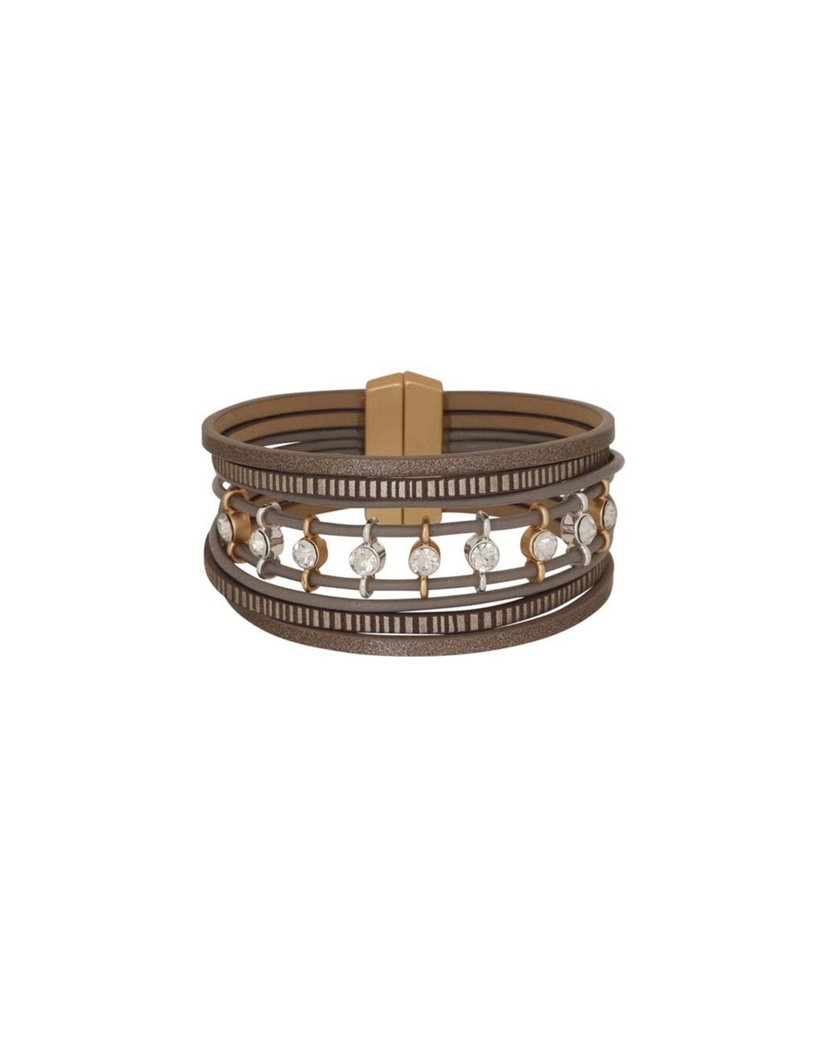 Merx Inc. Merx Fashion Bracelet Taupe+Two-Tone (Silver + Gold) 19cm