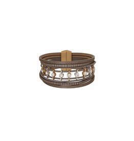 Merx Inc. Merx Fashion Bracelet Taupe+Two-Tone (Silver + Gold) 19cm