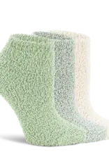 Lemon Loungewear 3Pk Aloe Infused Cozy Low Cut Sock Blue Green