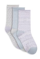 Lemon Loungewear 3Pk Heather Soft Non Terry Crew Grey Pink