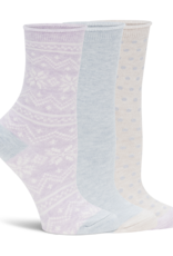 Lemon Loungewear 3Pk Heather Soft Non Terry Crew Grey Pink