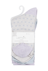 Lemon Loungewear 3Pk Heather Soft Non Terry Crew Grey Pink