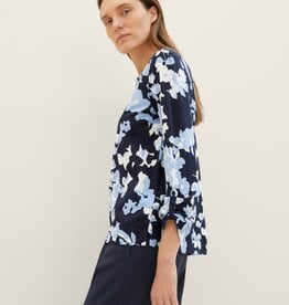 Tom Tailor Block Floral Print Henly Tee