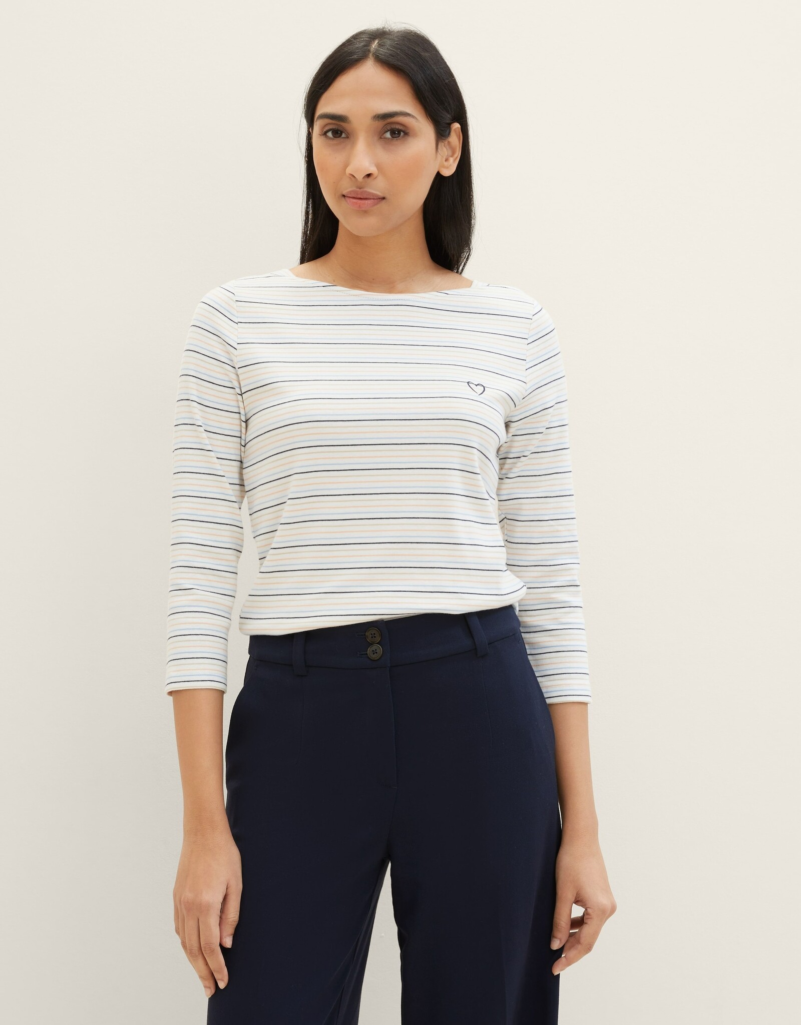 Tom Tailor Striped Boat Nk T-Shirt