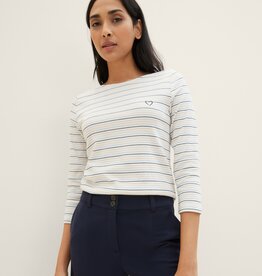 Tom Tailor Striped Boat Nk T-Shirt
