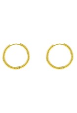 Jackie J 1″| Textured simple hoops Gold