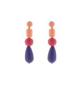 Jackie J “3 Pendant big and colorful geometric earrings