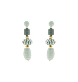 Jackie J 3″|Pendant earrings with geometric shapes Grey