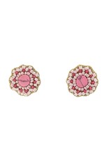 Jackie J 75″ Circle Stud earring with Beads Pink