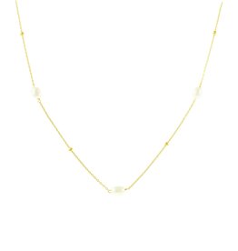 Jackie J 15″+2″|Delicate ball chain with three fresh water pearl