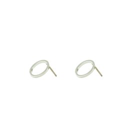 Jackie J Circle outline Studs Silver